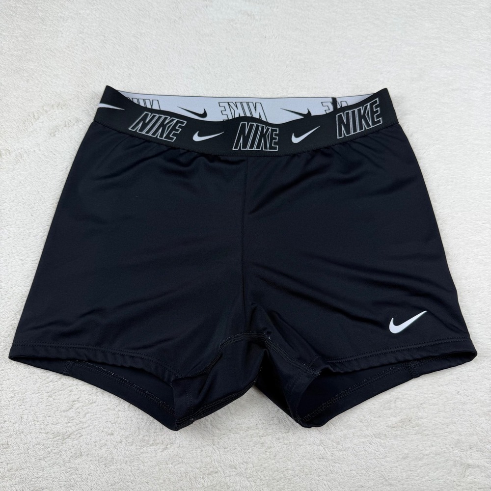 Nike Swim Fusion Logo Tape Women's XS 3" Kickshort‎ Black NESSD187-001
